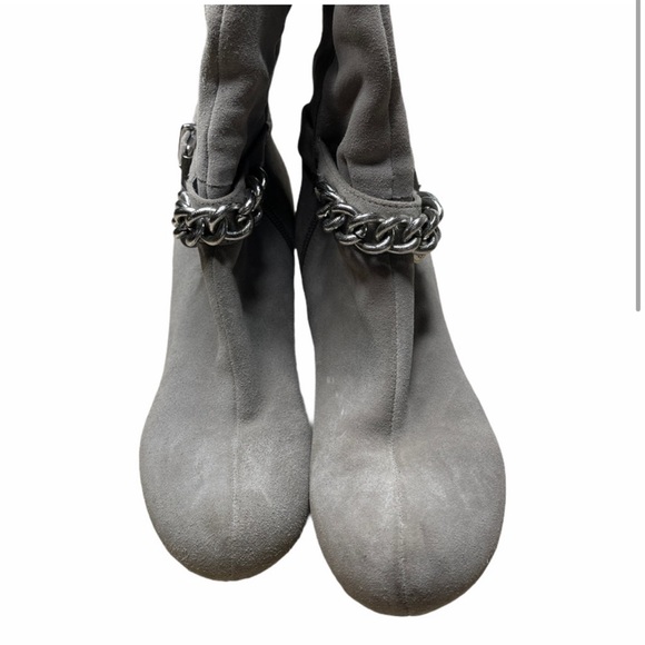 BCBGeneration Grey Suede Wedge Under the Knee Boot - Picture 3 of 9